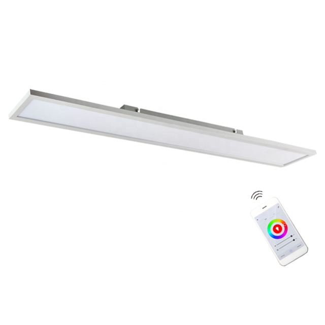 Flat ultra Thin Surface Mounted 1200x300 2x4 Smart Tuya Zigbee Supermarket Slim Ceiling Led Panel Light 48w 72w Dimmable