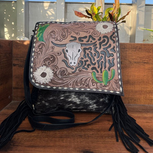 Bolso de cuero mecanizado a mano, bolso de mensajero, bolso de cuero con pelo de vaca, bolsos de cuero para mujer - Product Image 2