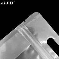 JIJID Sachet alimentaire personnalisé en plastique transparent, à fond plat, avec fermeture éclair et poignée, pour riz et farine, scellé sur huit côtés, givré