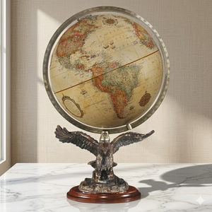 Globo Terráqueo Ejecutivo de Escritorio en Aluminio y Plástico con Mapa Mundial Detallado |   Globo Terráqueo Educativo para Escritorio de Oficina, Mesa de Estudio y Decoración del Hogar - Product Image 2