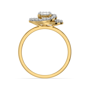 Emerald Cut Diamond Engagement <b>Ring</b> In Yellow Gold Pave Setting Luxury Women's Fine Jewelry - Product Image 3