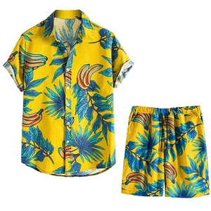 AL SAWAN INTERNATIONAL Herren Tierdruck Kurzarm-Hemd und Shorts Set mit Umlegekragen, Sommer-Freizeitkleidung, Atmungsaktiv, Luftschicht-Design - Product Image 5