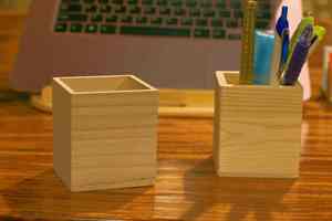 Portalápices de Madera para Escritorio, Soporte Multiusos, Organizador de Escritorio, Contenedor Cuadrado para Lápices, Portalápices de Madera para Oficina - Product Image 5