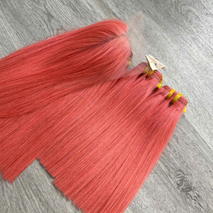 Cabello Virgen Vietnamita LINU de 100g, Trama Doble a Máquina de Súper Calidad, Liso Natural, Color Rosa - Product Image 2