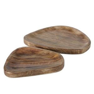 Best Seller Round Wooden Beaded Tray Set with Handles Elegant Home Decor for Living Room and Kitchen Serving Tray Rustic Design - Product Image 2