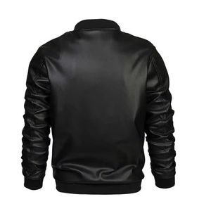 Veste en cuir véritable personnalisable, imperméable, style streetwear, pour hommes, commande en gros OEM, cuir de mouton, haute qualité, mode motard - Product Image 2