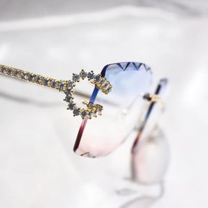 Gafas de Sol de Lujo 2026, con Cristales Cuadrados, Montura sin Borde, con Diamantes Moissanite, Unisex, Diseño de Moda, Ligeras, Colores Personalizados - Product Image 2