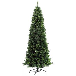 Albero di Natale Artificiale Pre-Illuminato da 180 cm con Luci Calde, Base in Acciaio e Aghi di Pino per Decorazioni Domestiche - Product Image 1