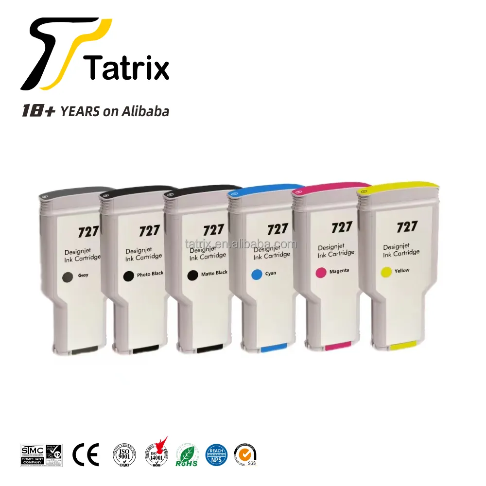 Tatrix HP727 727 300Mlสีพรีเมี่ยมตลับหมึกสําหรับHP DesignJet T920 T930 T1500 T2500 เครื่องพิมพ์