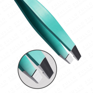 Pince à épiler inclinée en acier inoxydable couleur personnalisée, revêtement poudré, outil de beauté de précision, marque privée - Product Image 3