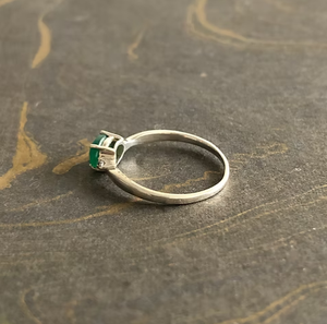 <b>Emerald</b> Cut Gemstone <b>Ring</b> 925 Sterling <b>Silver</b> Prong Setting Classic Style Women's Jewelry May Birthstone - Product Image 5