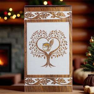 Ocean Inspired Resin & Natural Wood Cremation Urn Handmade Blue Wave Funeral Ashes <b>Box</b> by AYAANS - Product Image 2