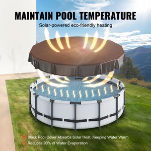 Copertura Invernale Rotonda per Piscina in PVC da 15 Piedi, Copertura Solare di Sicurezza con Design a Cordoncino per Piscine Interrate, Materiale PC - Product Image 4
