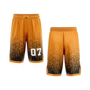 Pantalones Cortos de Baloncesto Personalizados Unisex con Logotipo del Equipo Impreso por Transferencia Térmica Delantera/Trasera, Talla Grande, Transpirables, de Secado Rápido, 100% Poliéster - Product Image 3