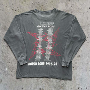 T-shirt à manches longues pour homme, grande taille, en jersey respirant, effet délavé, déchiré, imprimé graphique, coupe ample - Product Image 2