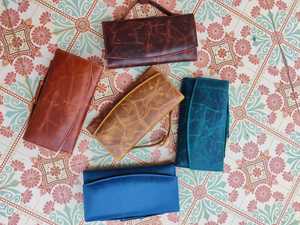 New Handmade 100% Genuine Leather Material Long Clutch <b>Wallet</b> Alligator Pattern Fold Closure With Handle Vintage Style Daily Use - Product Image 1