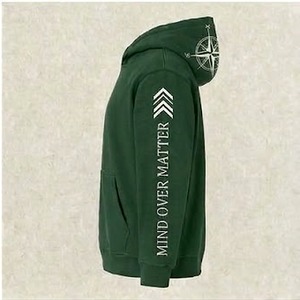 OEM Custom Forest Green Hoodie Embrace Every Challenge <b>Tree</b> Logo Winter Fleece Heavyweight 100% Cotton Unisex Pocket Sweatshirt - Product Image 3