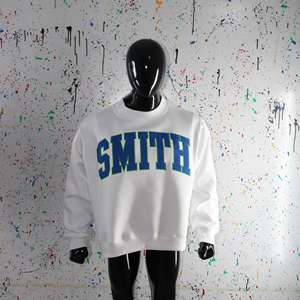 Sudadera SMITH ASH GREY con cuello alto, 100% algodón, con apliques bordados, cuello ancho, URBAN PRODUCTIONS - Product Image 2