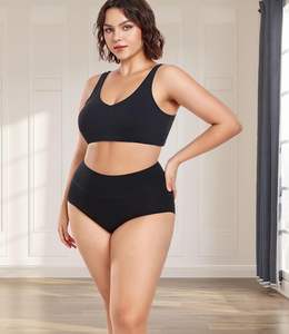 Sous-vêtements pour femmes à taille haute, en tissu lisse, doux, extensible, respirant, avec soutien de la taille et couvrance complète, vente en gros d'usine du Bangladesh - Product Image 5