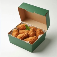Boîtes pliables jetables personnalisées en matériaux recyclés de qualité alimentaire, écologiques, avec gaufrage pour poulet frit, sushi, pommes de terre