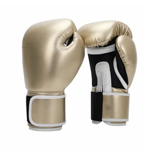 Gants de boxe en cuir PU à doigts entiers avec fermeture, respirants, anti-humidité, unisexes, pour l'entraînement des adultes, noirs - Product Image 2