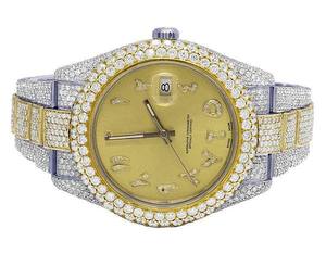 Montre BOJ R.O.L.E.X.026 pour homme, chiffres arabes, entièrement sertie de moissanite, luxe, mode, quartz analogique, acier, 41 mm, 3 ATM, résistante à l'eau, style hip-hop - Product Image 2