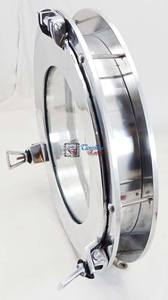 Hublot de bateau circulaire moderne en aluminium nickelé, fait main, à suspendre, en verre, pour décoration murale intérieure - Product Image 5