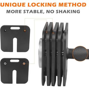 Manubrio Singolo Regolabile da 90 LB (40,8 kg) Quadrato da 50 LB (22,7 kg) con Pesi Liberi 9 in 1 a Sgancio Rapido e Opzioni Multipeso - Product Image 4