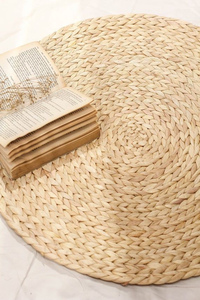 Tapis en jacinthe d'eau tissés Dai Ngan Dzung, style moderne et vintage, écologiques, naturels, de qualité supérieure, personnalisables, motif floral de luxe - Product Image 5