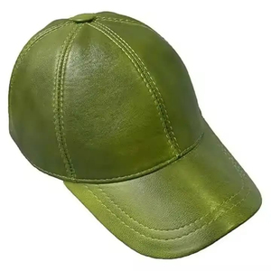 Casquettes de baseball en cuir véritable, nouveau design, sur mesure, noires, ajustées, service OEM à prix avantageux - Product Image 2
