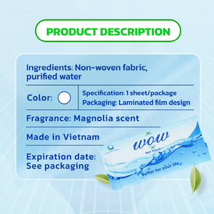 Lingettes nettoyantes individuelles Wow Wet Tissue, non tissées, pour le soin de la peau, adultes, format voyage - Product Image 3