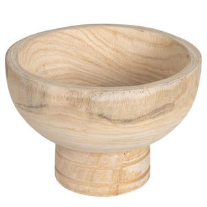 Wholesale Brownwood Handicrafts Mango Wood Pedestal Bowl Eco-Friendly Custom Logo Handmade Rustic <b>Party</b> Dinnerware for <b>Kids</b> - Product Image 1
