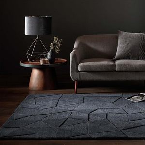Tapis en laine tufté à la main sur mesure, couleur noire, poils longs, antidérapant, adapté aux animaux domestiques, lavable, décoration de salon - Product Image 2