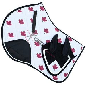 Luxury Leopard Horse Riding Pad Set Equestrian saddle Pad with Matching Ear Bonnet Soundproof <b>fly</b> veil western horse tack set - Product Image 1