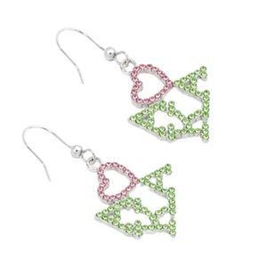 Green Pink Greek Heartfelt Pride Bling Fish <b>Hook</b> <b>Earrings</b> Women Fashion Jewelry Elegant Heart Drop <b>Earrings</b> Gift for Party Daily - Product Image 2