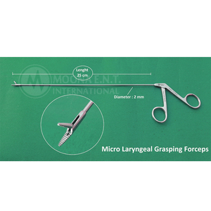 Pinces micro-laryngées manuelles ENT, lot de 5 pièces, longueur de travail 25 cm/250 mm et 2 mm pour la gorge, instruments chirurgicaux - Product Image 3