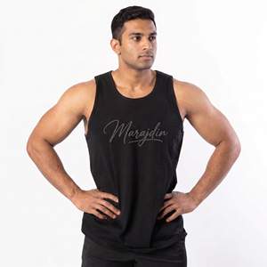 Men's Barbell Grip Tank Top Gym Fitness Bodybuilding Workout Singlet Athletic Performance Polyester/Cotton Eco-Friendly - Product Image 5