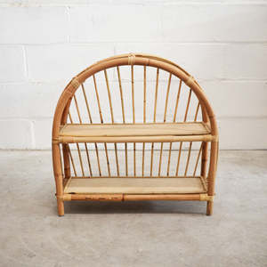 Étagère murale en rotin naturel écologique, arquée, à 2 niveaux, présentoir fait main en osier, organisateur de décoration intérieure pour salon, vente en gros - Product Image 2