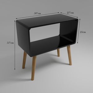 Retro Bookcase Nightstand, End <b>Table</b>, Bed Side <b>Table</b> for <b>Small</b> Spaces Magazine Stand with <b>Storage</b> Engineered Wood - Product Image 2