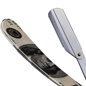 Navaja de Afeitar Recta Premium de Acero Inoxidable, Plegable, con Funda, para Hombres, Herramienta Profesional de Peluquería, OEM - Product Image 3