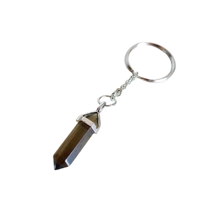 High Quality Crystal Keychain Stone Smoky Quartz Pencil <b>key</b> <b>chain</b> natural Stone bead Healing <b>Key</b> Holder Gift Women <b>Key</b> <b>Chains</b> - Product Image 4