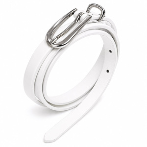 Ceinture pour femme en cuir véritable italien, largeur 10 mm, longueur 115 cm, boucle à ardillon, HN03, fabriquée en Corée - Product Image 3