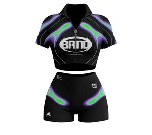 Ensemble short et veste de sport tricotée respirante TAHAD pour femme 2026, style décontracté, au-dessus du genou, idéal pour l'été - Product Image 4