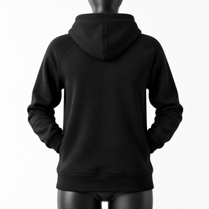 Premium-Qualität Damen Schwarzer Baumwoll-Strick Lässiger Kapuzenpullover Langarm Atmungsaktiv Schnelltrocknend Umweltfreundlicher Sweatshirt Hoodie - Product Image 4