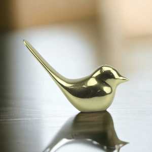 13.5cm H X 8.5cm W X 20cm L Aluminium Handmade Modern Bird Figurine Eco-Friendly Durable Tabletop <b>Decor</b> for Home Office - Product Image 4