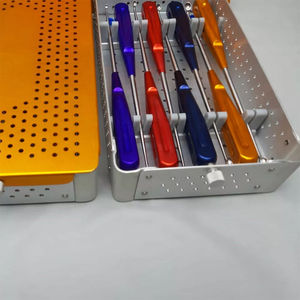 Juego de curetas cervicales ortopédicas Volkmann Rainbow, cureta manual para columna vertebral con mango de color, 8 piezas quirúrgicas de Grip Surgical - Product Image 1