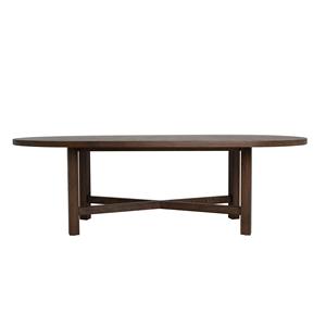 Table à manger ovale en bois, design minimaliste moderne, base en bois massif, meuble stable pour la salle à manger - Product Image 1