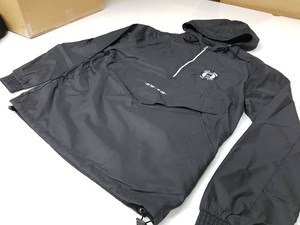Men's Hooded Quarter-Zip Windproof Windbreaker <b>Jacket</b> Solid Colour Casual Polyester Outerwear Front Logo Design Lightweight - Product Image 2