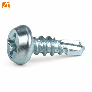 Vis autoperceuse pour ossature de charpente DIN 7504, zinguée bleu-blanc, métal-métal, bois-acier, tête Phillips, CE SGS - Product Image 1
