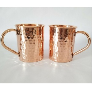 Hammmered Copper <b>Mugs</b> With Handle <b>Vintage</b> Design Eco Friendly Drinkware - Product Image 1